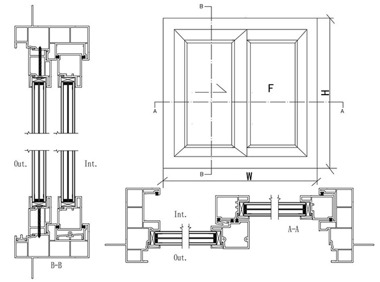 Patio deslizante de vinilo estándar con puerta dos/tres paneles en tamaños comunes