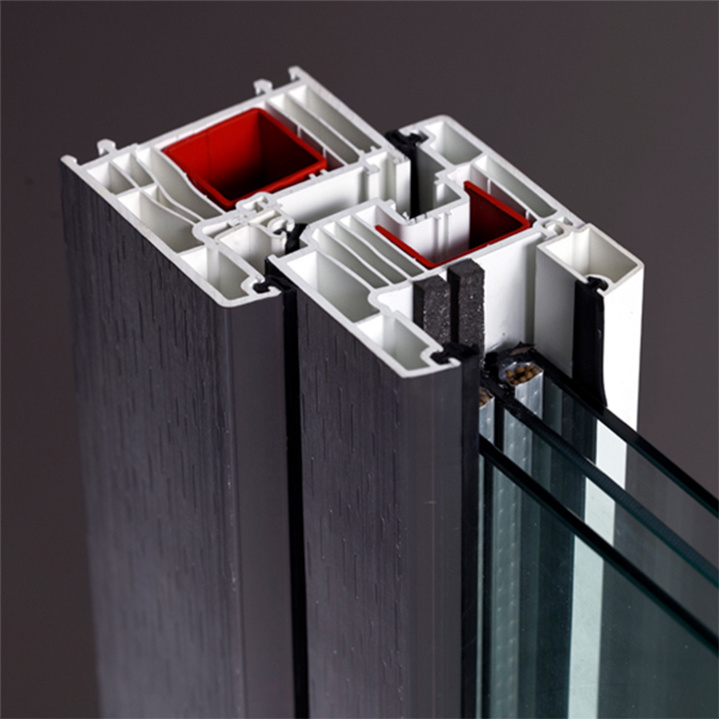Perfil de PVC de puerta abatible de UPVC en ahorro de energía